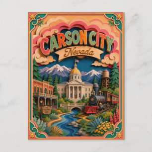 PopCut stater Carson City Nevada Papperskonst Vykort