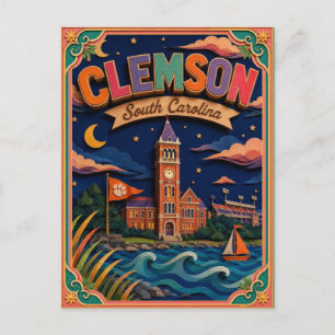 PopCut stater Clemson South Carolina Papperskonst Vykort