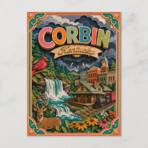 PopCut stater Corbin Kentucky Papperskonst Vykort