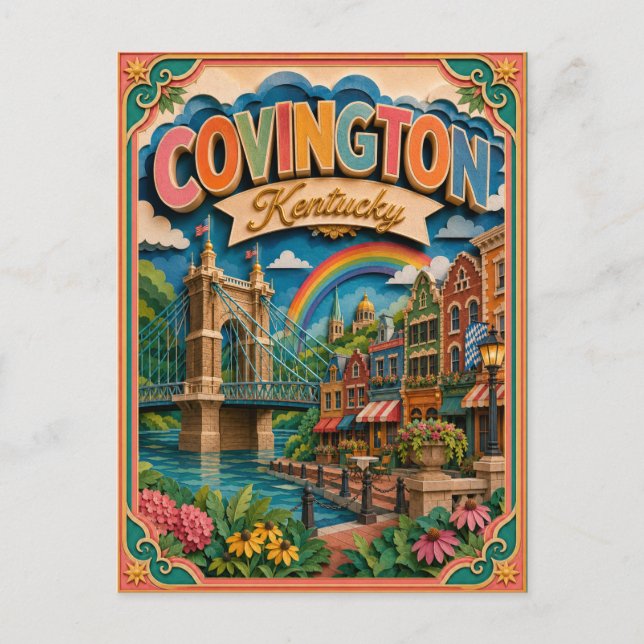 PopCut stater Covington Kentucky Papperskonst Vykort (Framsida)