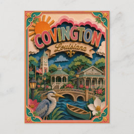 PopCut stater Covington Louisiana Papperskonst Vykort