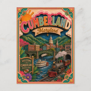 PopCut stater Cumberland Maryland Papperskonst Vykort