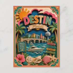PopCut Stater Destin Florida Papperskonst Vykort