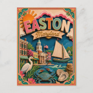 PopCut stater Easton Maryland Papperskonst Vykort
