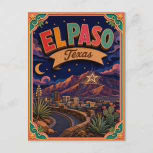 PopCut stater El Paso Texas Papperskonst Vykort