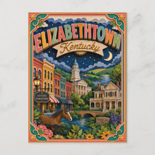 PopCut stater Elizabethtown Kentucky Papperskonst Vykort