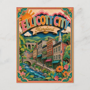 PopCut stater Ellicott City Maryland Papperskonst Vykort