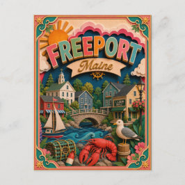 PopCut stater Freeport Maine Papperskonst Vykort