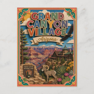 PopCut stater Grand Canyon Village Arizona Konst Vykort