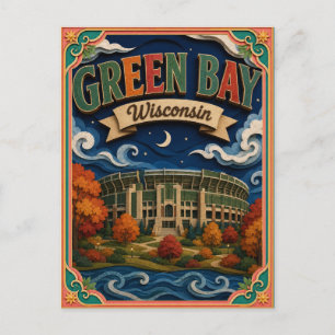 PopCut stater Green Bay Wisconsin Papperskonst Vykort