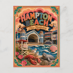 PopCut stater Hampton Beach New Hampshire Konst Vykort