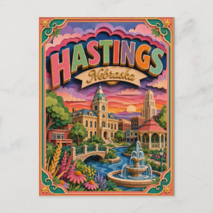 PopCut stater Hastings Nebraska Papperskonst Vykort