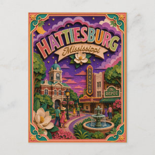PopCut stater Hattiesburg Mississippi Papperskonst Vykort