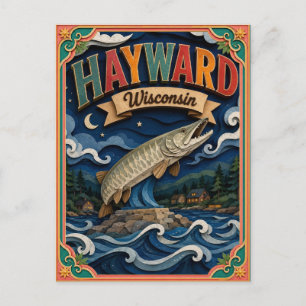 PopCut stater Hayward Wisconsin Papperskonst Vykort