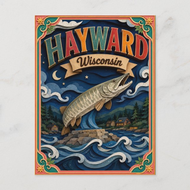 PopCut stater Hayward Wisconsin Papperskonst Vykort (Framsida)