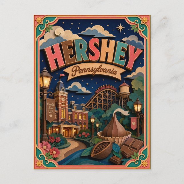 PopCut stater Hershey Pennsylvania Papperskonst Vykort (Framsida)
