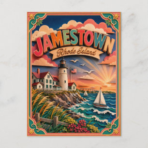 PopCut stater Jamestown Rhode Island Papperskonst Vykort