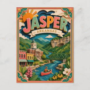 PopCut stater Jasper Arkansas Papperskonst Vykort