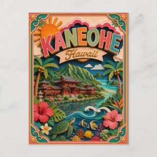 PopCut stater Kaneohe Hawaii Papperskonst Vykort