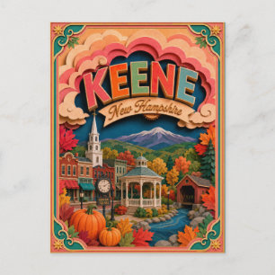 PopCut stater Keene New Hampshire Papperskonst Vykort