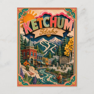 PopCut stater Ketchum Idaho Papperskonst Vykort