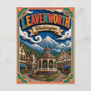 PopCut stater Leavenworth Washington Papperskonst Vykort