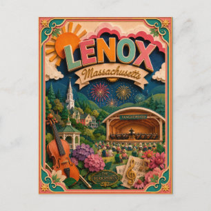 PopCut stater Lenox Massachusetts Papperskonst Vykort
