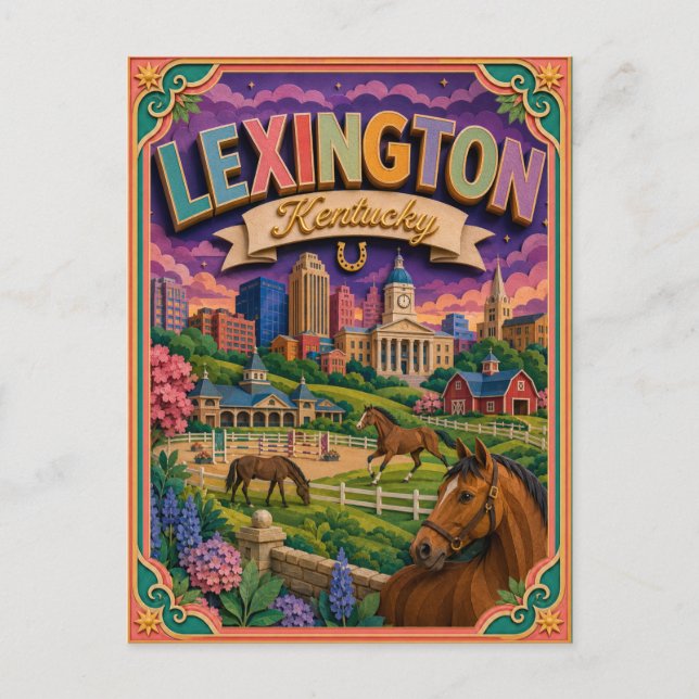 PopCut stater Lexington Kentucky Papperskonst Vykort (Framsida)