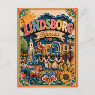 PopCut stater Lindsborg Kansas Papperskonst Vykort