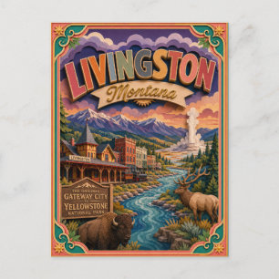 PopCut stater Livingstony Montana Papperskonst Vykort