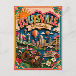 PopCut stater Louisville Kentucky Papperskonst Vykort