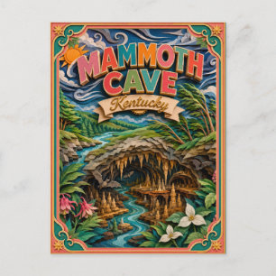 PopCut stater Mammoth Cave Kentucky Papperskonst Vykort