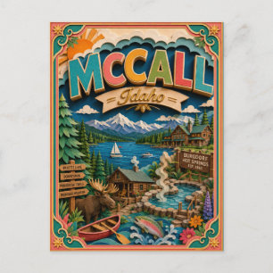 PopCut stater McCall Idaho Papperskonst Vykort