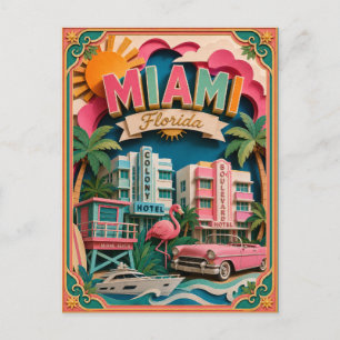 PopCut stater Miami Florida Papperskonst Vykort