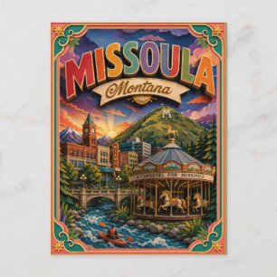 PopCut stater Missoula Montana Papperskonst Vykort