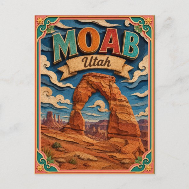 PopCut stater Moab Utah Papperskonst Vykort (Framsida)