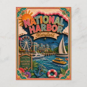 PopCut stater National Harbor Maryland Papperskons Vykort