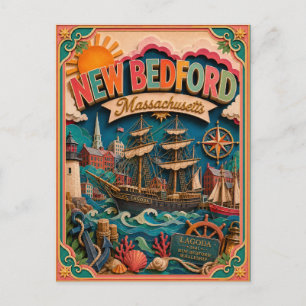 PopCut stater New Bedford Massachusetts Papperskon Vykort