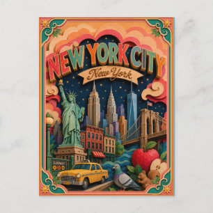 PopCut stater New York City New York Papperskonst Vykort