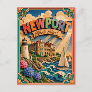 PopCut stater Newport Rhode Island Papperskonst Vykort