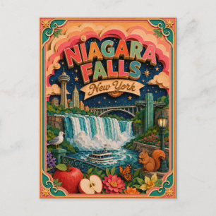 PopCut stater Niagara Falls New York Papperskonst Vykort