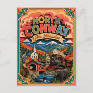 PopCut stater North Conway New Hampshire Pappersko Vykort