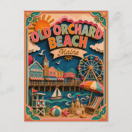 PopCut stater Old Orchard Beach Maine Papperskonst Vykort