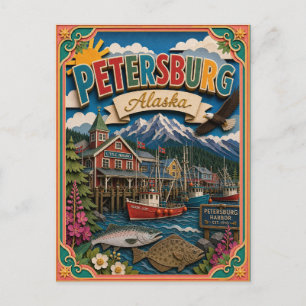 PopCut Stater Petersburg Alaska Papperskonst Vykort