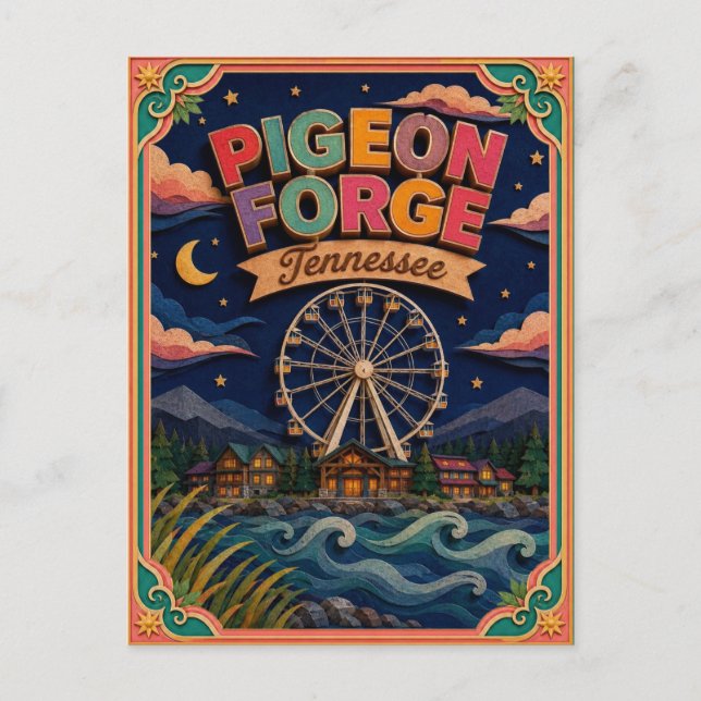 PopCut stater Pigeon Forge Tennessee Papperskonst Vykort (Framsida)