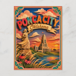 PopCut stater Ponca City Oklahoma Papperskonst Vykort