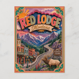 PopCut stater Red Lodge Montana Papperskonst Vykort