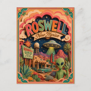 PopCut stater Roswell New Mexico Papperskonst Vykort