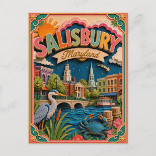 PopCut stater Salisbury Maryland Papperskonst Vykort