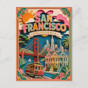PopCut stater San Francisco Kalifornien Papperskon Vykort